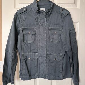 Stylish Gray Blue Utility Jacket